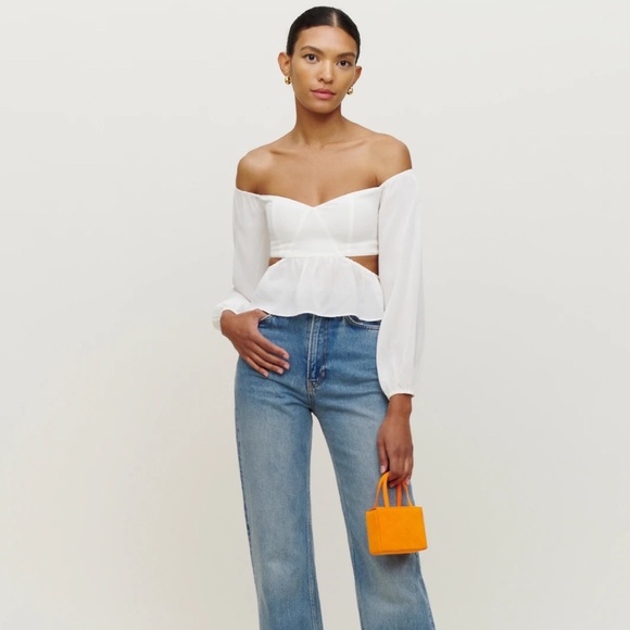 Reformation- Laraine Top, Ivory - Picture 3 of 6